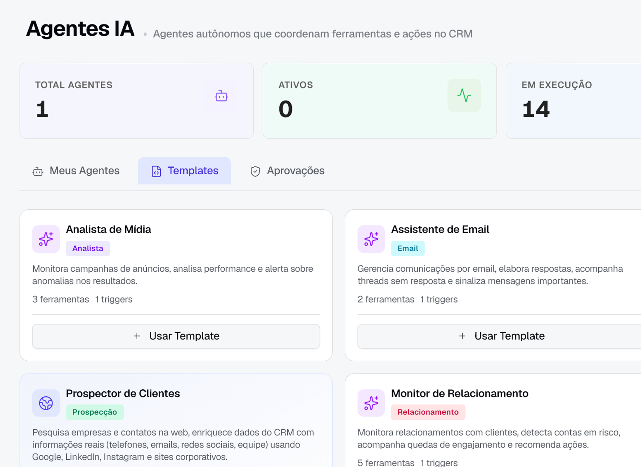 Agentes de IA do CRM